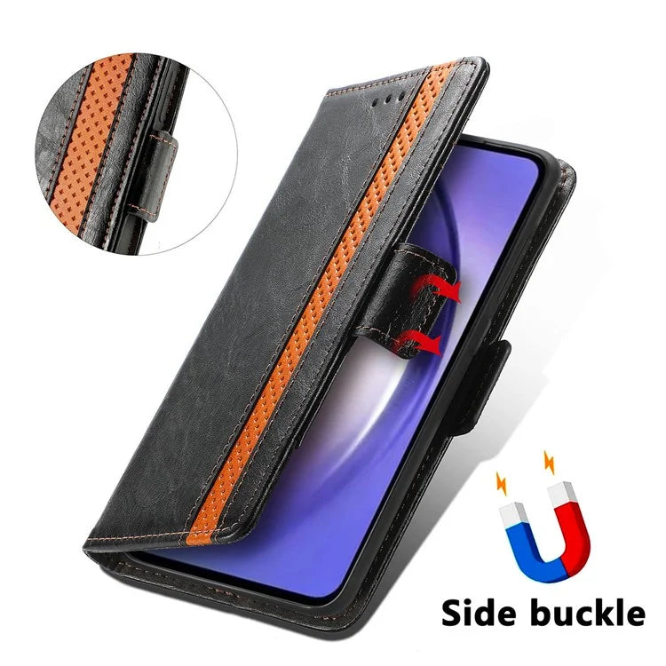 CASENEO 002 Series For Samsung Galaxy A55 5G Shockproof PU Leather Wallet Stand Phone Case RFID Blocking Phone Cover