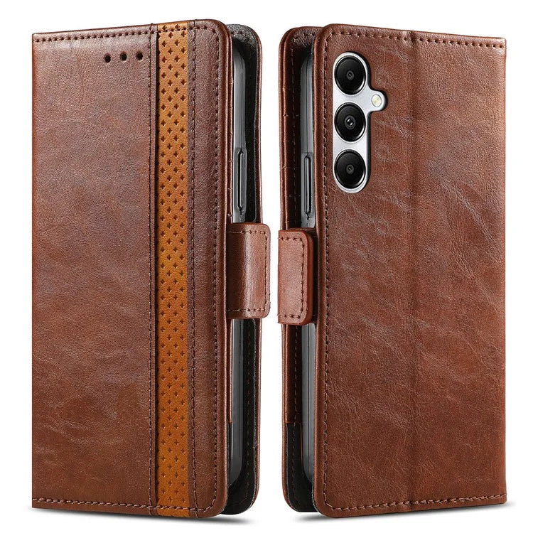 CASENEO 002 Series For Samsung Galaxy A55 5G Shockproof PU Leather Wallet Stand Phone Case RFID Blocking Phone Cover