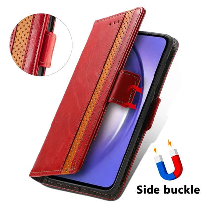 CASENEO 002 Series For Samsung Galaxy A55 5G Shockproof PU Leather Wallet Stand Phone Case RFID Blocking Phone Cover