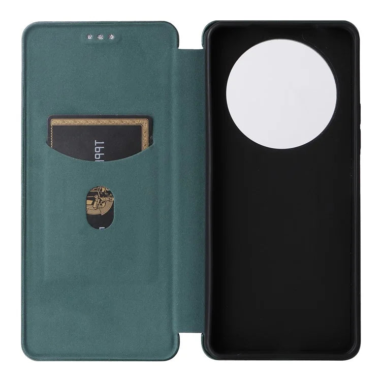 For Xiaomi Redmi A3 / Poco C61 4G Protective Case Leather Carbon Fiber Texture Magnetic Phone Cover
