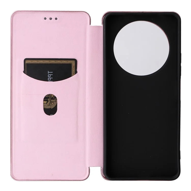 For Xiaomi Redmi A3 / Poco C61 4G Protective Case Leather Carbon Fiber Texture Magnetic Phone Cover
