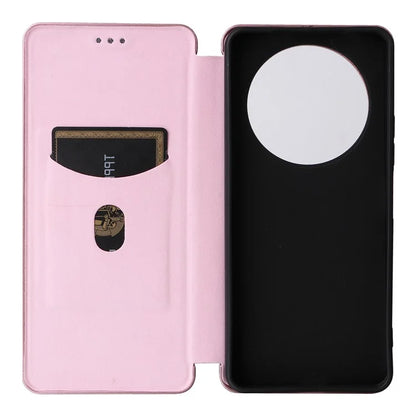 For Xiaomi Redmi A3 / Poco C61 4G Protective Case Leather Carbon Fiber Texture Magnetic Phone Cover