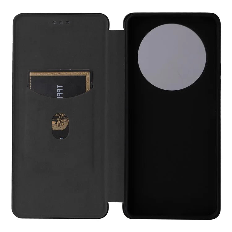 For Xiaomi Redmi A3 / Poco C61 4G Protective Case Leather Carbon Fiber Texture Magnetic Phone Cover
