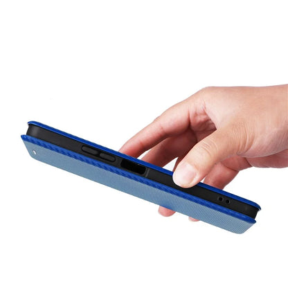 For Xiaomi Redmi A3 / Poco C61 4G Protective Case Leather Carbon Fiber Texture Magnetic Phone Cover
