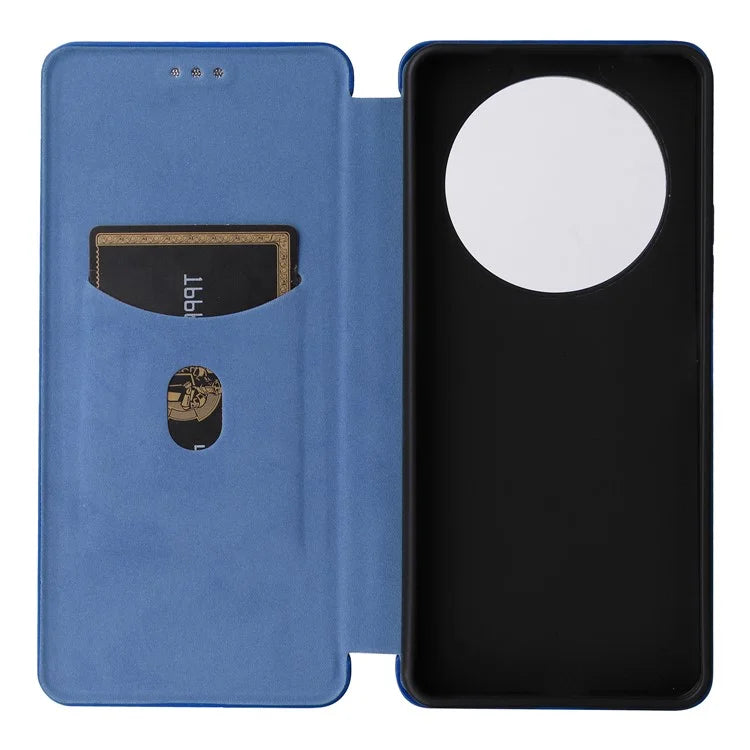 For Xiaomi Redmi A3 / Poco C61 4G Protective Case Leather Carbon Fiber Texture Magnetic Phone Cover
