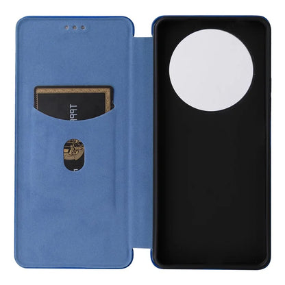 For Xiaomi Redmi A3 / Poco C61 4G Protective Case Leather Carbon Fiber Texture Magnetic Phone Cover