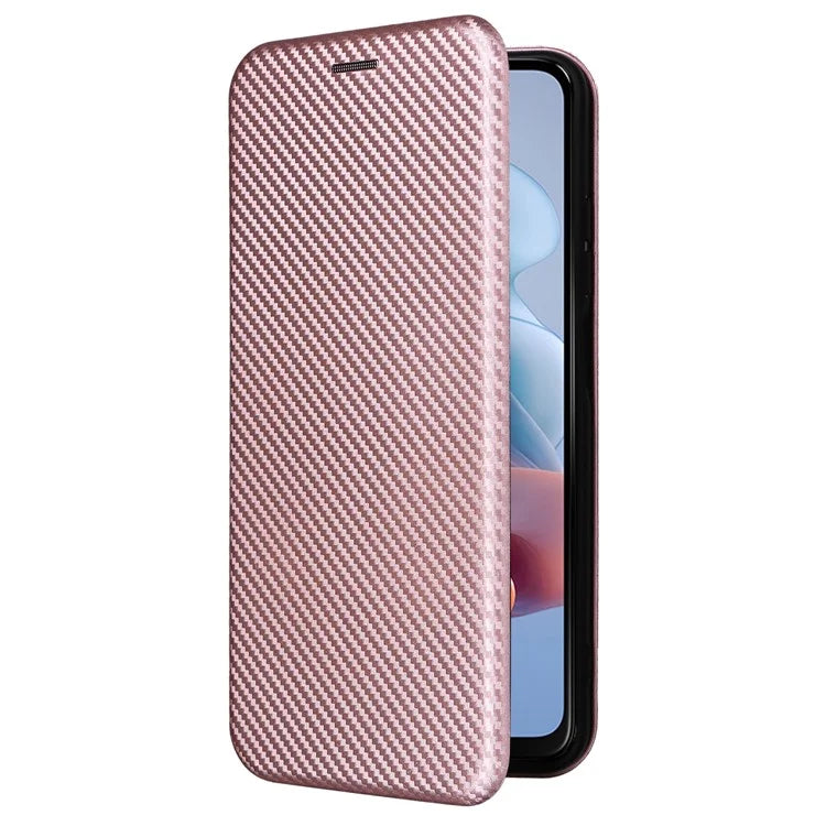 For Motorola Moto G34 5G Leather Case Carbon Fiber Texture Phone Card Holder Cover