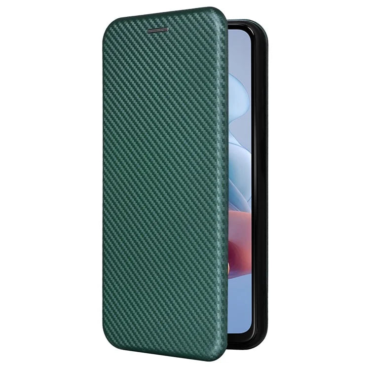 For Motorola Moto G34 5G Leather Case Carbon Fiber Texture Phone Card Holder Cover