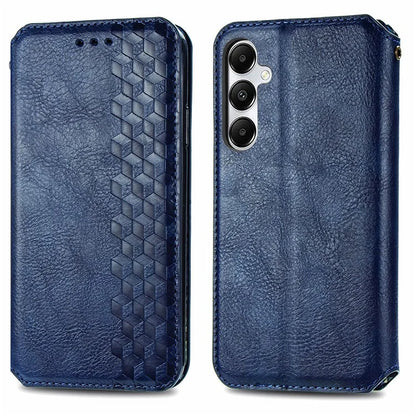 For Samsung Galaxy A55 5G Cell Phone Case Rhombus Imprinted Leather Wallet Stand Cover