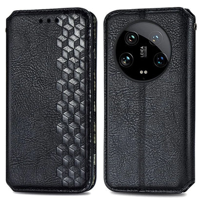For Xiaomi 14 Ultra Case Wallet Magnetic Closing PU Leather Rhombus Phone Cover