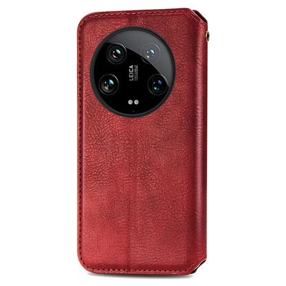 For Xiaomi 14 Ultra Case Wallet Magnetic Closing PU Leather Rhombus Phone Cover