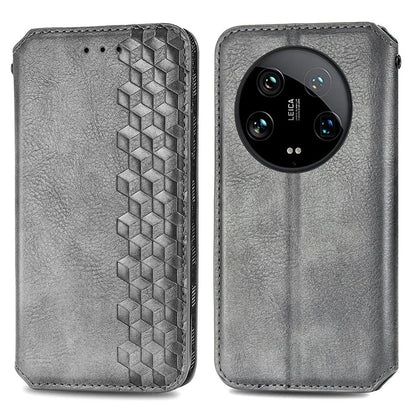 For Xiaomi 14 Ultra Case Wallet Magnetic Closing PU Leather Rhombus Phone Cover