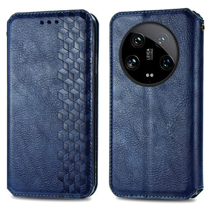 For Xiaomi 14 Ultra Case Wallet Magnetic Closing PU Leather Rhombus Phone Cover