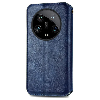 For Xiaomi 14 Ultra Case Wallet Magnetic Closing PU Leather Rhombus Phone Cover