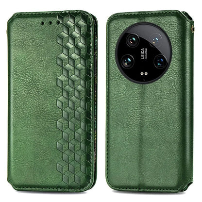 For Xiaomi 14 Ultra Case Wallet Magnetic Closing PU Leather Rhombus Phone Cover