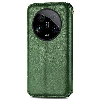 For Xiaomi 14 Ultra Case Wallet Magnetic Closing PU Leather Rhombus Phone Cover