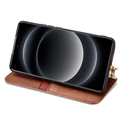 For Xiaomi 14 Ultra Case Wallet Magnetic Closing PU Leather Rhombus Phone Cover