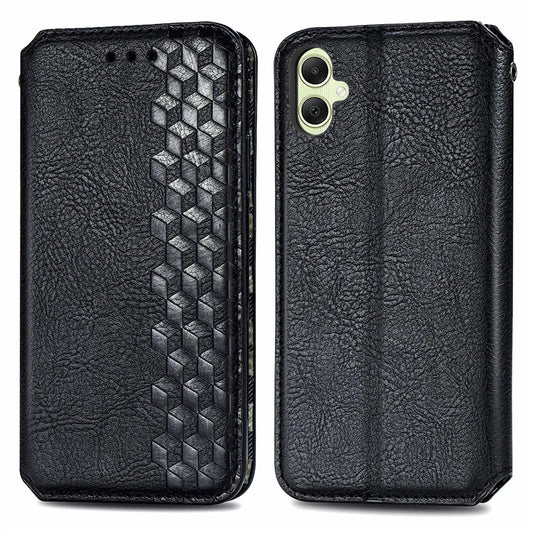 For Samsung Galaxy A05 4G Phone Case Imprinted Rhombus Leather Wallet Cover