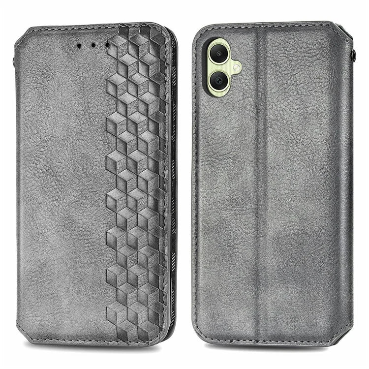 For Samsung Galaxy A05 4G Phone Case Imprinted Rhombus Leather Wallet Cover