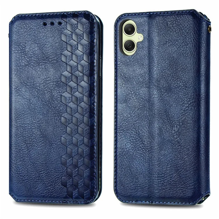 For Samsung Galaxy A05 4G Phone Case Imprinted Rhombus Leather Wallet Cover