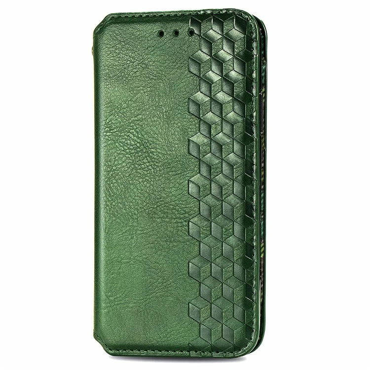 For Samsung Galaxy A05 4G Phone Case Imprinted Rhombus Leather Wallet Cover