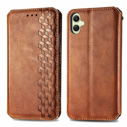 For Samsung Galaxy A05 4G Phone Case Imprinted Rhombus Leather Wallet Cover
