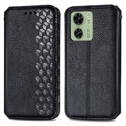 For Motorola Edge 40 5G Wallet Case Anti-Drop Imprinted Rhombus Leather Phone Cover
