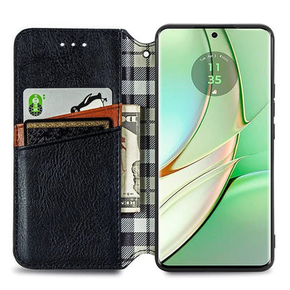 For Motorola Edge 40 5G Wallet Case Anti-Drop Imprinted Rhombus Leather Phone Cover