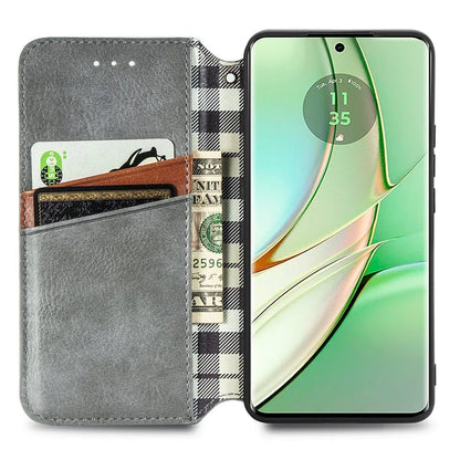 For Motorola Edge 40 5G Wallet Case Anti-Drop Imprinted Rhombus Leather Phone Cover
