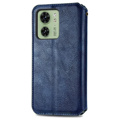 For Motorola Edge 40 5G Wallet Case Anti-Drop Imprinted Rhombus Leather Phone Cover