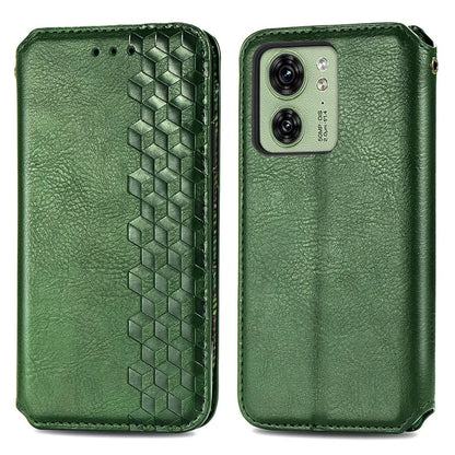 For Motorola Edge 40 5G Wallet Case Anti-Drop Imprinted Rhombus Leather Phone Cover