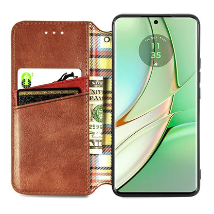 For Motorola Edge 40 5G Wallet Case Anti-Drop Imprinted Rhombus Leather Phone Cover