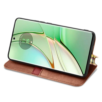 For Motorola Edge 40 5G Wallet Case Anti-Drop Imprinted Rhombus Leather Phone Cover