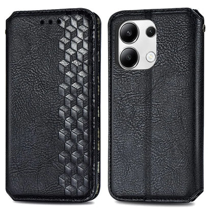 For Xiaomi Redmi Note 13 4G Wallet Cover Imprinted Rhombus Leather Phone Case