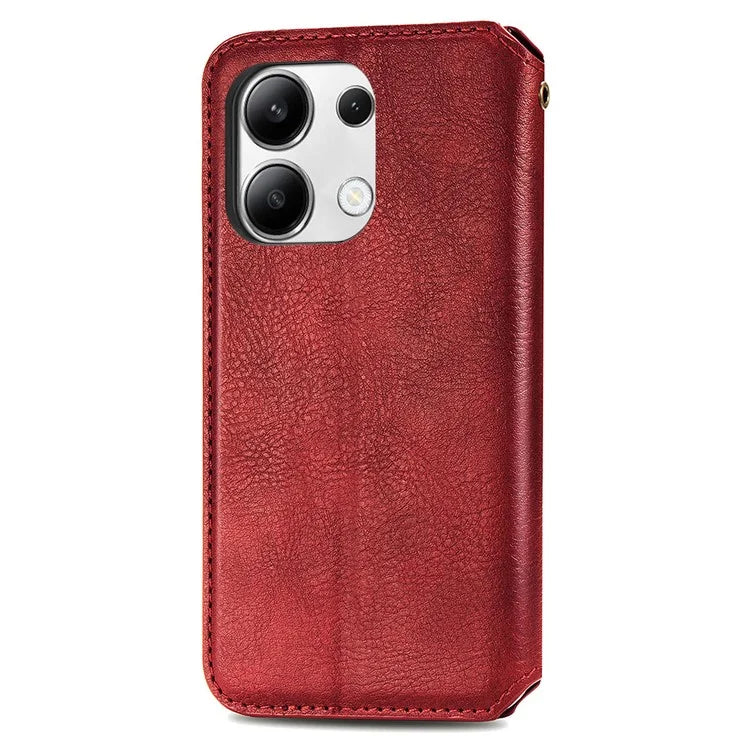 For Xiaomi Redmi Note 13 4G Wallet Cover Imprinted Rhombus Leather Phone Case