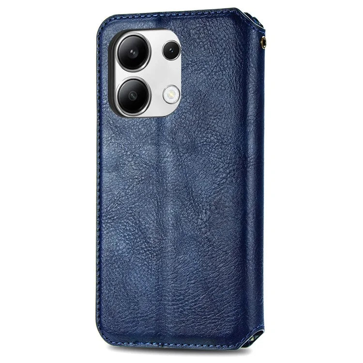 For Xiaomi Redmi Note 13 4G Wallet Cover Imprinted Rhombus Leather Phone Case