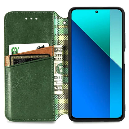 For Xiaomi Redmi Note 13 4G Wallet Cover Imprinted Rhombus Leather Phone Case