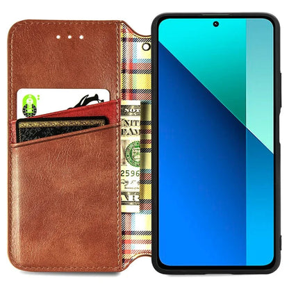 For Xiaomi Redmi Note 13 4G Wallet Cover Imprinted Rhombus Leather Phone Case
