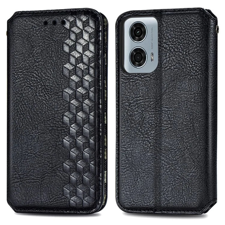 For Motorola Moto G24 Power Cell Phone Case Imprinted Folding Stand Leather Anti-drop Cover