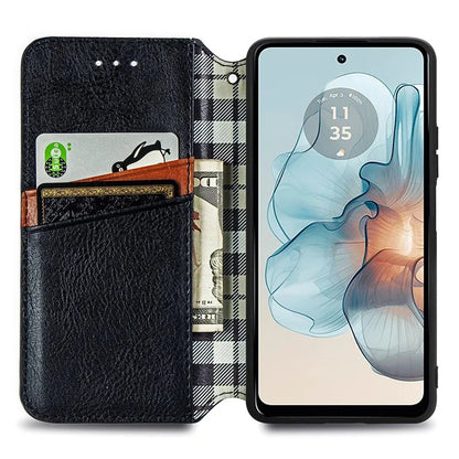 For Motorola Moto G24 Power Cell Phone Case Imprinted Folding Stand Leather Anti-drop Cover