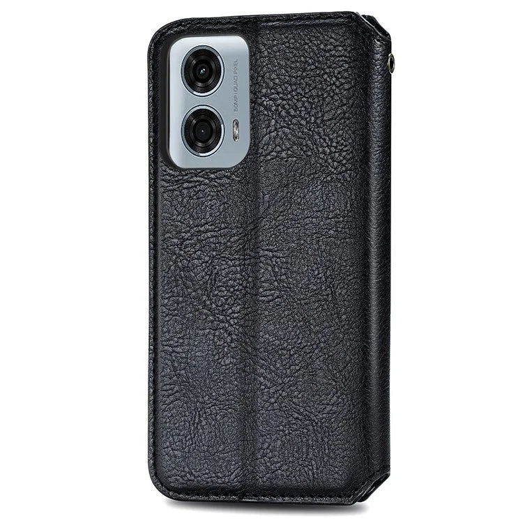For Motorola Moto G24 Power Cell Phone Case Imprinted Folding Stand Leather Anti-drop Cover