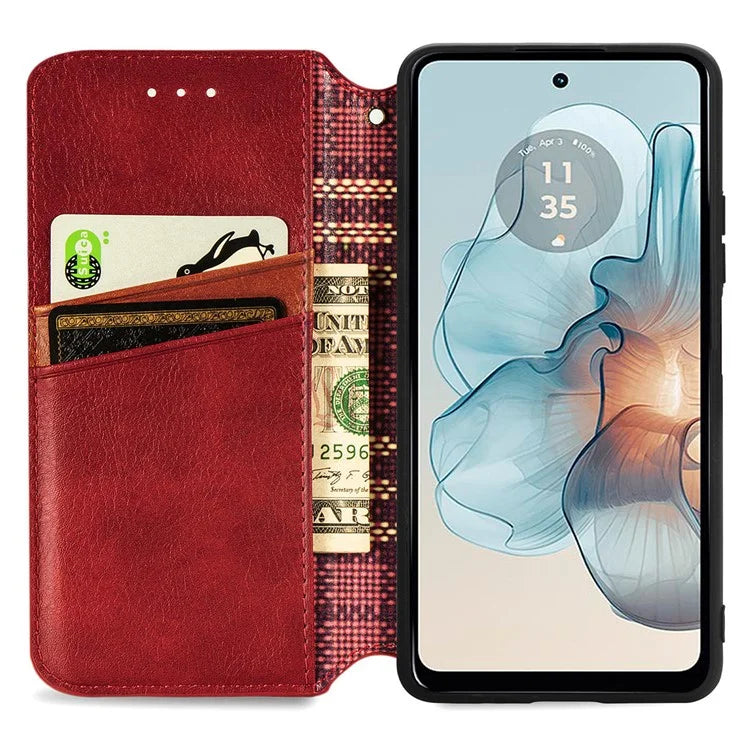 For Motorola Moto G24 Power Cell Phone Case Imprinted Folding Stand Leather Anti-drop Cover