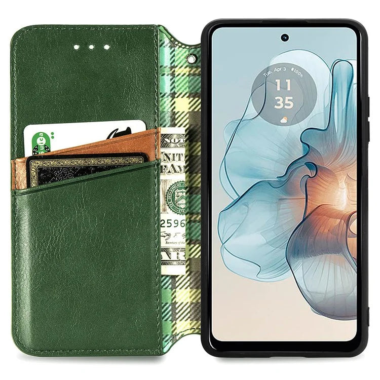 For Motorola Moto G24 Power Cell Phone Case Imprinted Folding Stand Leather Anti-drop Cover