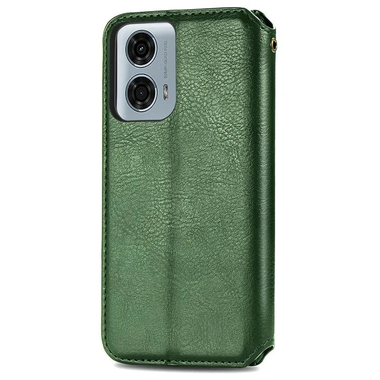 For Motorola Moto G24 Power Cell Phone Case Imprinted Folding Stand Leather Anti-drop Cover