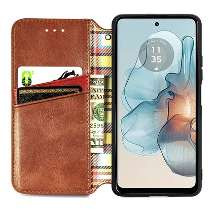 For Motorola Moto G24 Power Cell Phone Case Imprinted Folding Stand Leather Anti-drop Cover