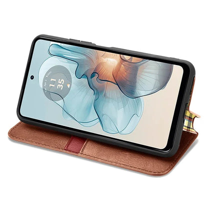 For Motorola Moto G24 Power Cell Phone Case Imprinted Folding Stand Leather Anti-drop Cover