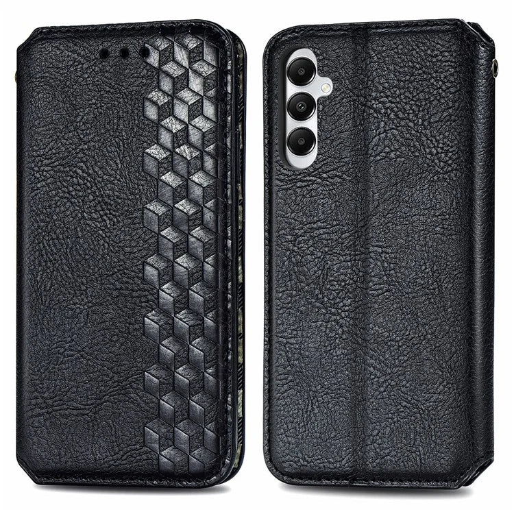 For Samsung Galaxy A05s 4G Leather Cover Imprinted Rhombus Wallet Phone Case