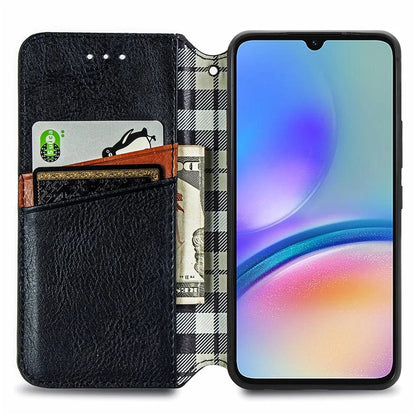 For Samsung Galaxy A05s 4G Leather Cover Imprinted Rhombus Wallet Phone Case