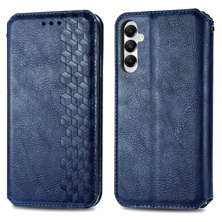 For Samsung Galaxy A05s 4G Leather Cover Imprinted Rhombus Wallet Phone Case