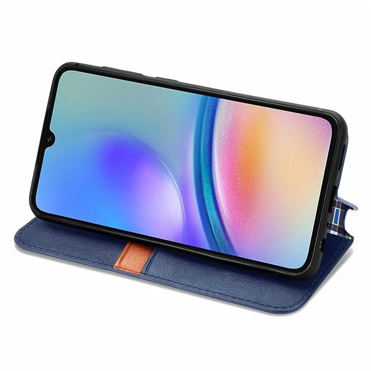 For Samsung Galaxy A05s 4G Leather Cover Imprinted Rhombus Wallet Phone Case